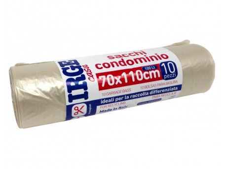 Irge sacchi rifiuti 70x110 trasparenti 10pz