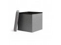 Pouf in tessuto grigio