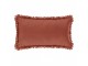 Cuscino rettangolare con frangia rosso terracotta