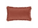 Cuscino rettangolare con frangia rosso terracotta