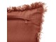Cuscino rettangolare con frangia rosso terracotta