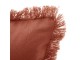 Cuscino rettangolare con frangia rosso terracotta