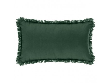 Cuscino rettangolare con frangia verde