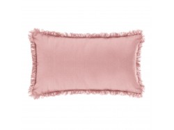 Cuscino rettangolare con frangia rosa
