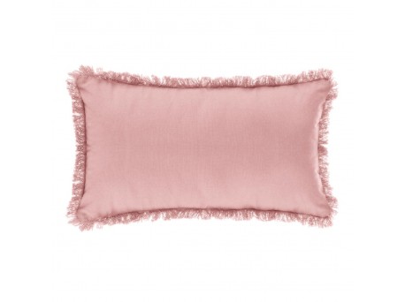 Cuscino rettangolare con frangia rosa