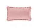 Cuscino rettangolare con frangia rosa