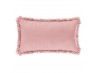 Cuscino rettangolare con frangia rosa