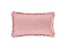 Cuscino rettangolare con frangia rosa