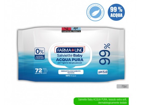 Farmaline salviette all'acqua pura 72pz