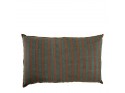 2PZ Fodere per cuscino in cotone BAYADÈRE - Blu petrolio e terracotta - 80 x 50 cm