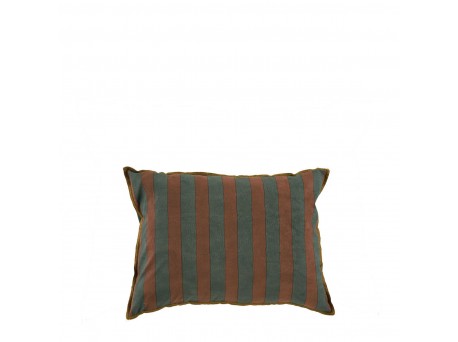 2PZ Fodere per cuscino in cotone BAYADÈRE - Blu petrolio e terracotta - 40 x 30 cm