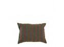 2PZ Fodere per cuscino in cotone BAYADÈRE - Blu petrolio e terracotta - 40 x 30 cm