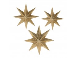 Set di 3 stelle in metallo finitura ottone