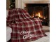 Plaid Cottage ricamo Merry Christmas rosso 140×170 cm