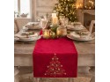 Runner albero con ricami rosso 160×40 cm